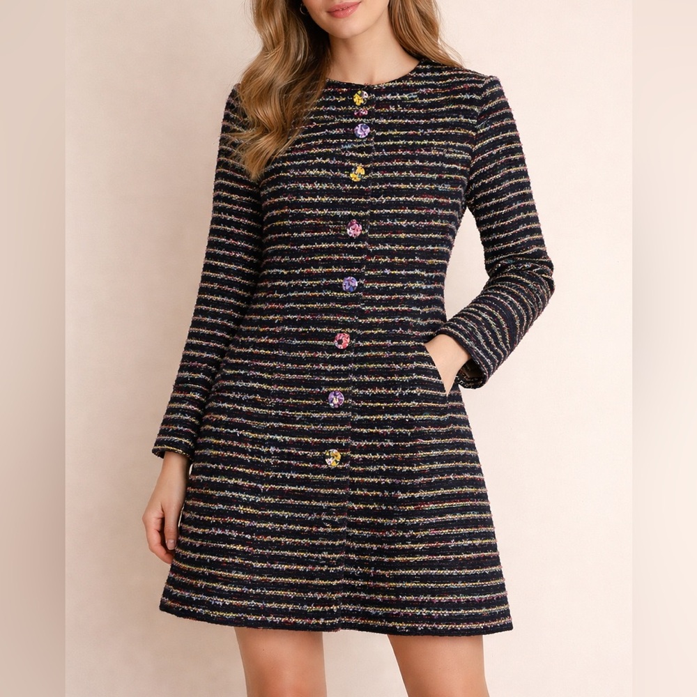 Cabi tweed coat with floral lining - Picture 1 of 14